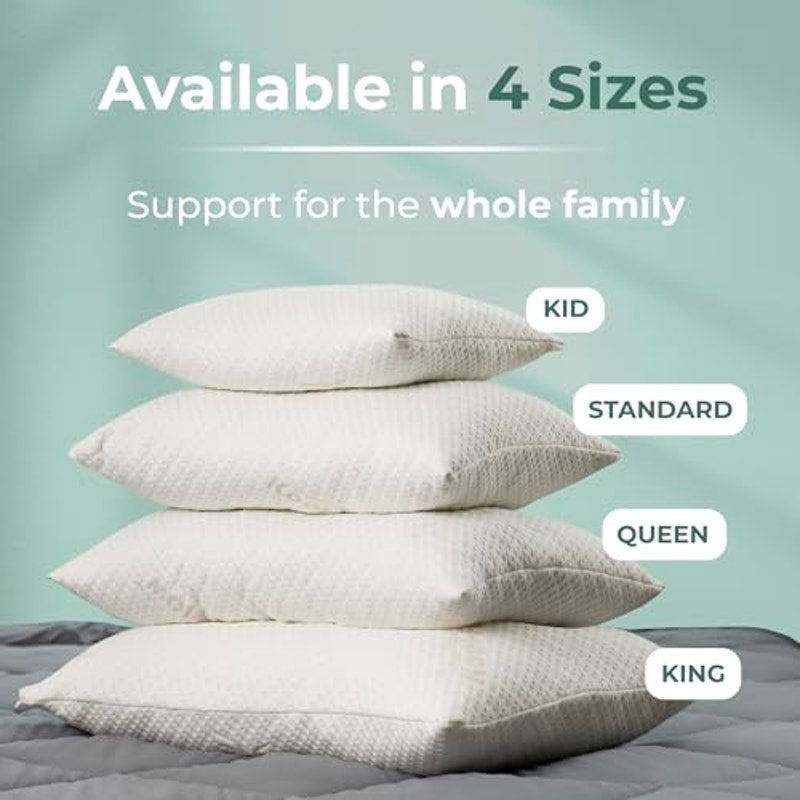Snuggle-Pedic Memory Foam Pillow Size Queen, Side/Stomach/Back Sleepers White