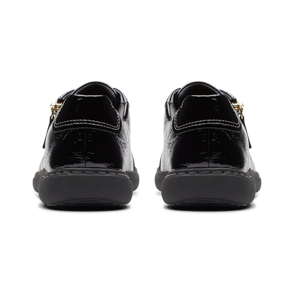 Clarks Women Nalle Lace Sneakers Black Patent Size 7.5 Wide