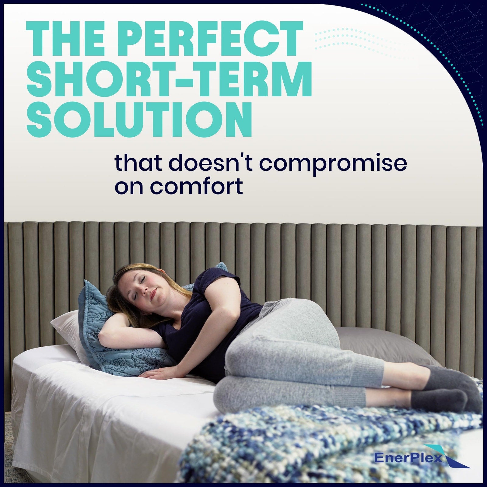 EnerPlex Twin 18" Air Mattress with Built-In Pump, Double Height Blue
