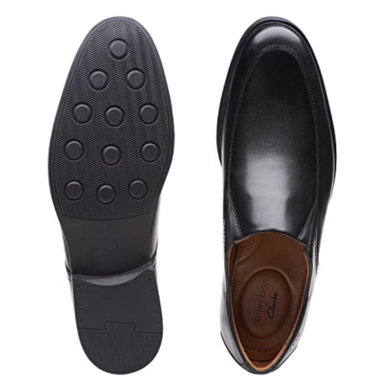 Clarks Men Whiddon Step Loafer Black Leather size 11.5 M