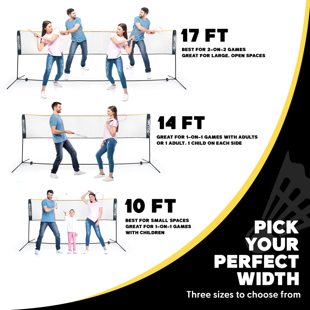 BOULDER Portable Badminton Pickleball Net 10 FT Black